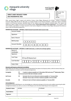 New Applications 2015 DDR Direct Debit Request Form
