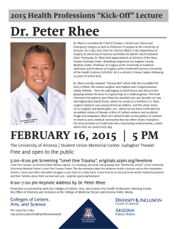 Dr. Peter Rhee - University of Arizona