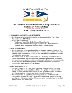 Notice of Race - Marion-Bermuda Cruising Yacht Race