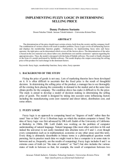 IMPLEMENTING FUZZY LOGIC IN DETERMINING SELLING PRICE