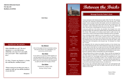 January/February Issue - Old Brick Reformed Church