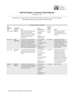 NAFTA Chapter 11 Investor-State Disputes