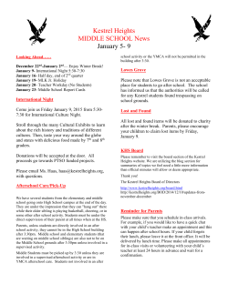 Kestrel Heights MIDDLE SCHOOL News January 5