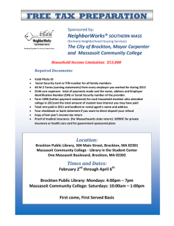 Massasoit Community College and Brockton Public Library VITA Sites