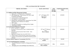 Approved CPD Calendar for the year 2015