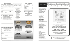 Weekly Bulletin (pdf) - Kathleen Baptist Church