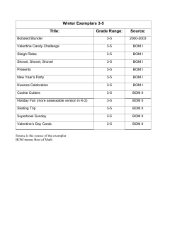 Winter Math Exemplars 3