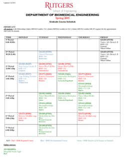 Spring Course Schedule - Biomedical Engineering