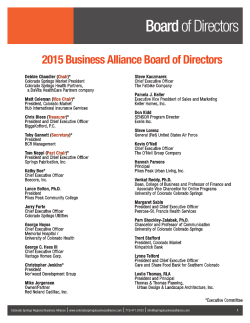Board of Directors - Colorado Springs Regional Business Alliance