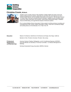 2014 BSC Bio Page_Cronin - Building Science Consulting