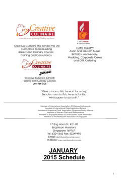 JANUARY 2015 Schedule