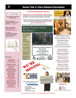 Senior Talk w/Clara Hubbard Newsletter