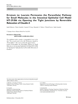 Erratum to: Laurate Permeates the Paracellular Pathway for Small