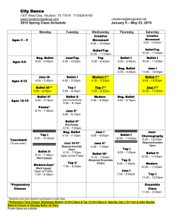 "Spring 2015 Class Schedule" (PDF)