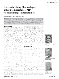 Irreversible long fibre collapse at high temperature TMP reject refining