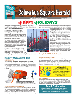 Columbus Square Newsletter - December 2014