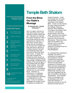 December 2014 - Temple Beth Shalom
