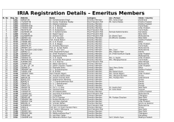 IRIA Registration Details – Emeritus Members