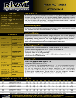 FUND FACT SHEET - Rival Capital Management Inc.