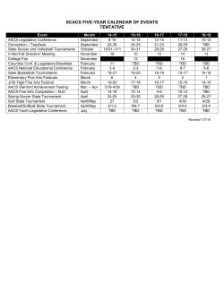 Calendar of Events 2014-2019