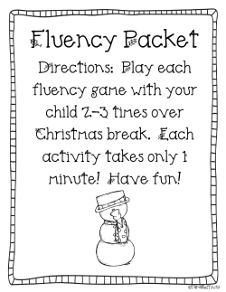 winter break fluency packet