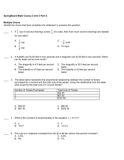 SpringBoard Math Course 2 Unit 3 Part A Multiple Choice Identify