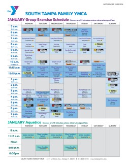 Group Exercise Schedule - Tampa Metropolitan Area YMCA
