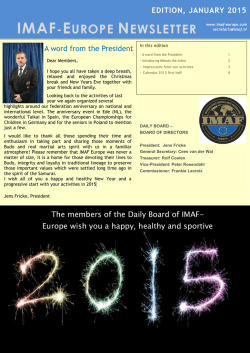 IMAF-EUROPE NEWSLETTER