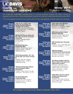 Winter 2014 Workshop Calendar - Center for Leadership Learning