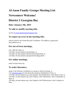 Printable Meeting List (pdf) - Ontario South Al-Anon
