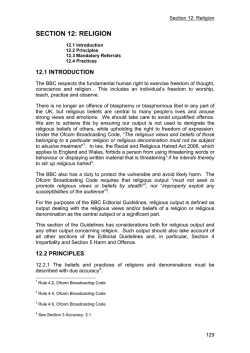 the guidelines on religious content