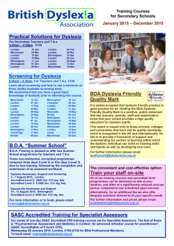 Download our full schedule of course dates for Secondary Schools