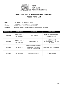 15 January 2015 [ PDF, 101kB] - NSW Civil and Administrative