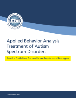 Applied Behavior Analysis Treatment of Autism Spectrum Disorder:
