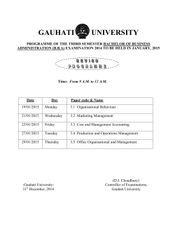 BBA 3rd Semester - Gauhati University