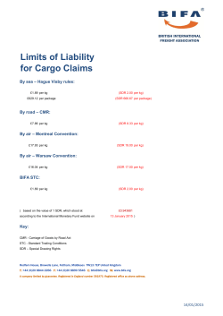 Limits of Liability for Cargo Claims