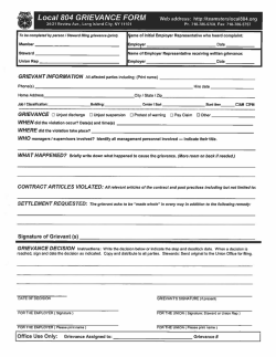 Grievance Form - Teamsters Local 804