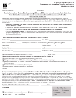 Elementary and Secondary Transfer Application