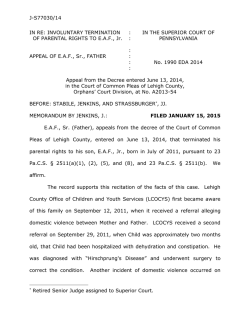 J-S77030/14 IN RE: INVOLUNTARY TERMINATION OF PARENTAL