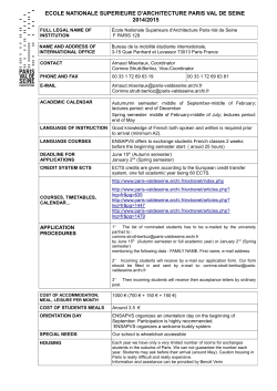 Information Leaflet 2014-2015 - Ecole Nationale Supérieure d