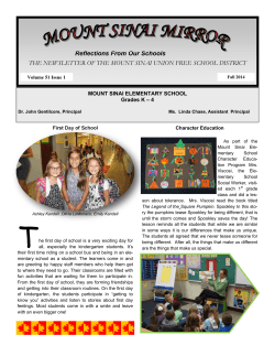 Fall 2014 Edition - Mount Sinai School District