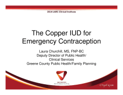 Laura Churchill, The Copper IUD for Emergency Contraception