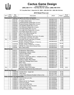 2015 Price List for Inpirational Toys and Games