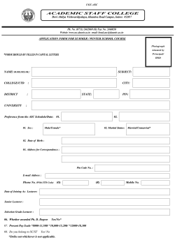 Summer and Winter School Application Form