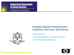 Hospital Based Practitioners Workshop 2014