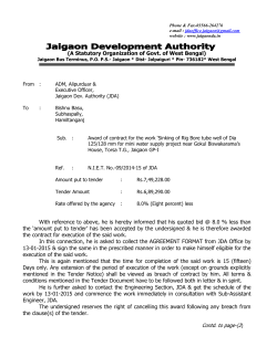 work order niet 09 - Jaigaon Development Authority.
