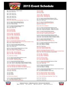 2015 Event Schedule - Maryland International Raceway