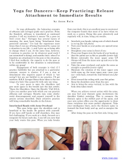 Yoga for Dancers—Keep Practicing: Release Attachment to