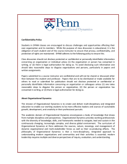 DYNM 604 - Organizational Dynamics Program
