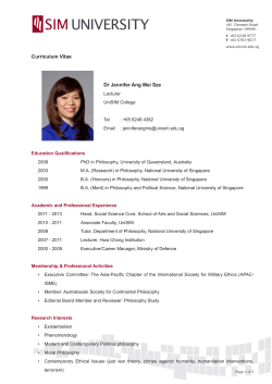 Dr Jennifer Ang Mei Sze Curriculum Vitae